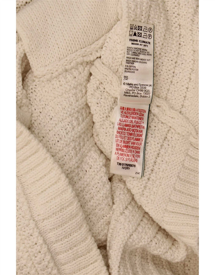 Marks & Spencer Γυναικείο πουλόβερ Crop Cardigan UK 16 Large Off White