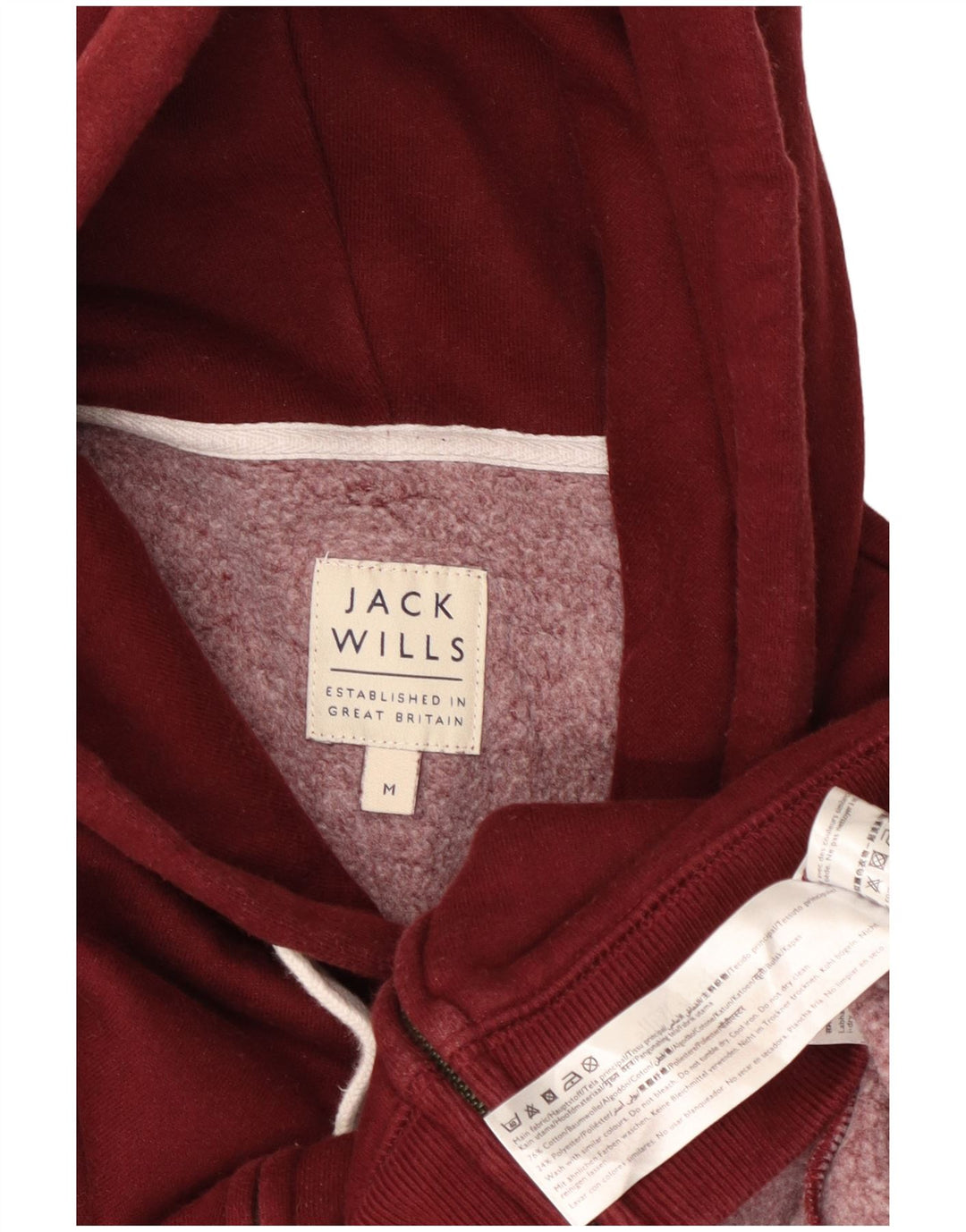 Ανδρικό πουλόβερ με κουκούλα με φερμουάρ JACK WILLS Μεσαίο βαμβακερό καφέ