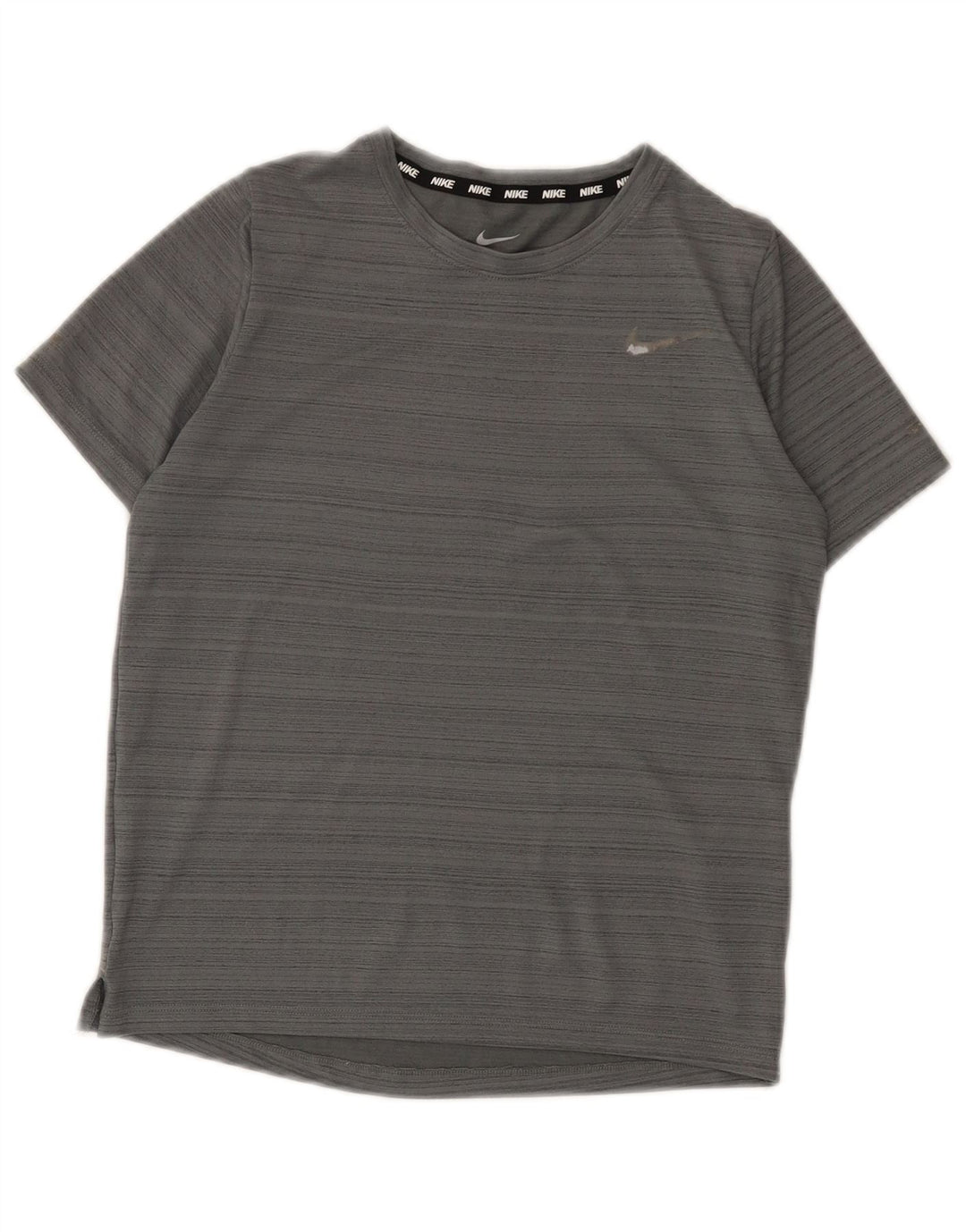 Μπλουζάκι Nike Boys Dri Fit Top 10-11 ετών με μεσαίο γκρι ριγέ πολυεστέρα