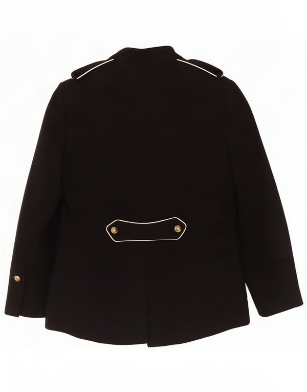 Zara Womens Military Open Blazer Jacket UK 12 Medium Black Polyester