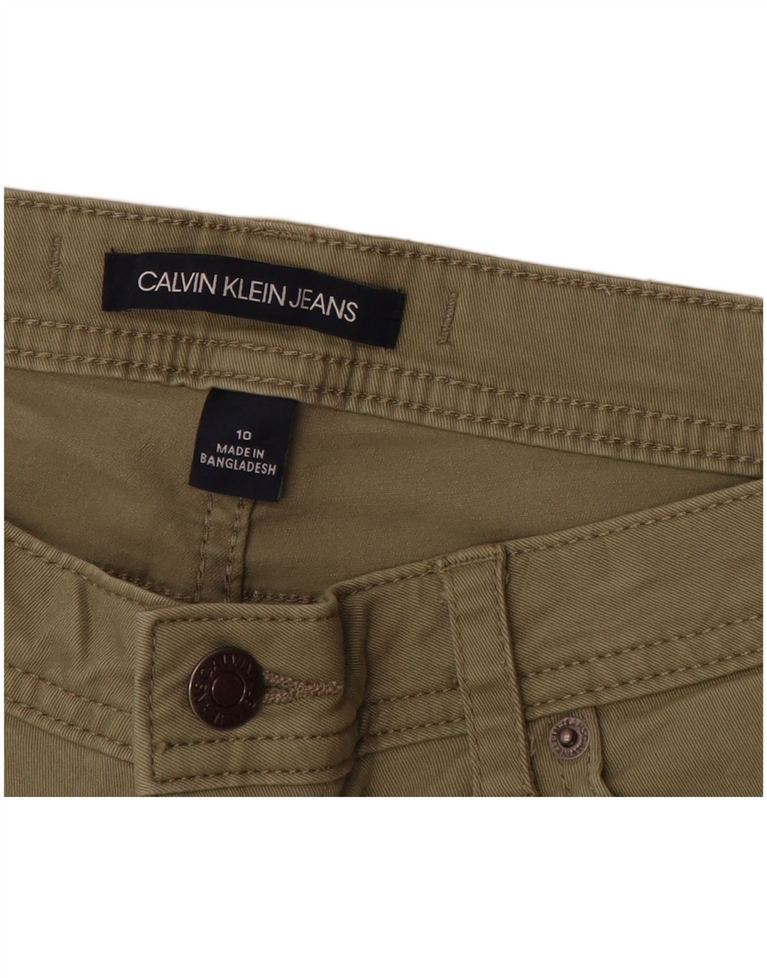 CALVIN KLEIN Γυναικείο κωνικό casual παντελόνι US 10 Large W30 L27 Green