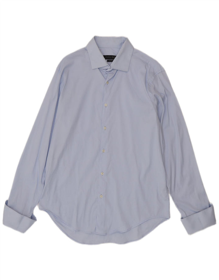 Zara Ανδρικό Slim Fit Επίσημο Πουκάμισο XL Μπλε βαμβακερό
