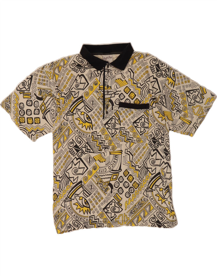 ANGELO LITRICO Mens Polo Shirt IT 48/50 Medium Multicoloured Geometric Vintage Angelo Litrico and Second-Hand Angelo Litrico from Messina Hembry 