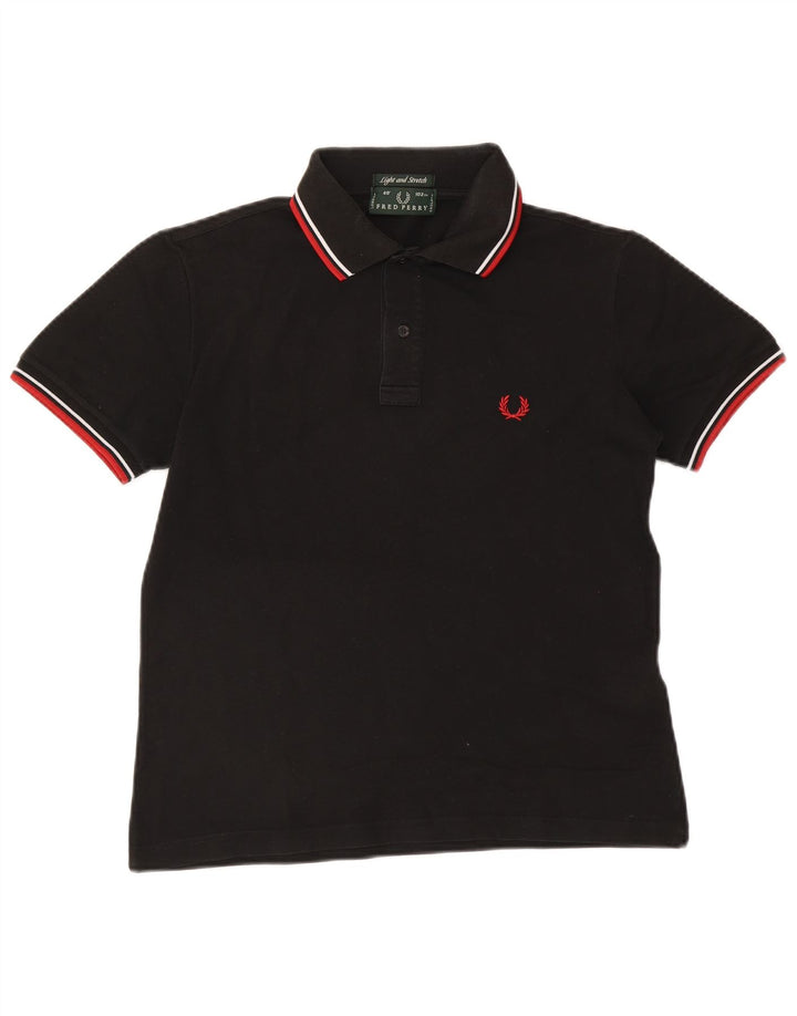Fred Perry Ανδρικό Πόλο Μπλουζάκι Μικρό Μαύρο Ριγέ Βαμβακερό