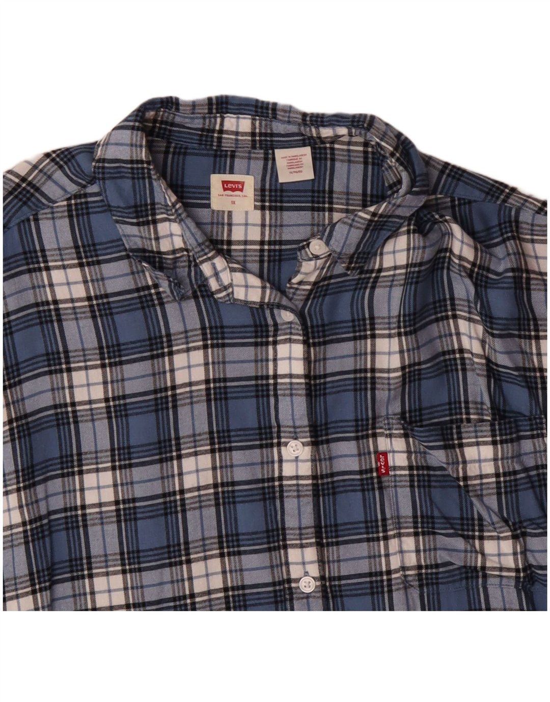 Γυναικείο πουκάμισο Levi's Flannel UK 18 XL Blue Check Cotton
