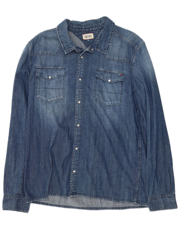 Tommy Hilfiger Mens Denim Shirt XL Blue Cotton