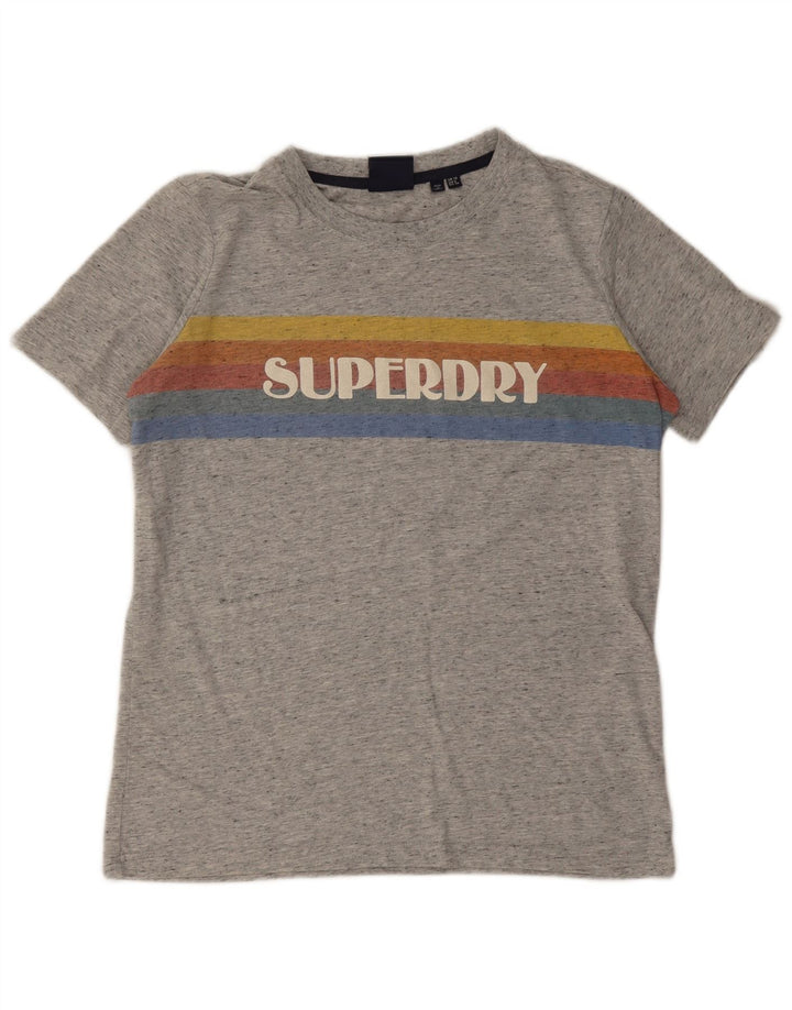 Γυναικείο υπερμεγέθη γραφικό μπλουζάκι Superdry UK 10 Small Grey Flecked