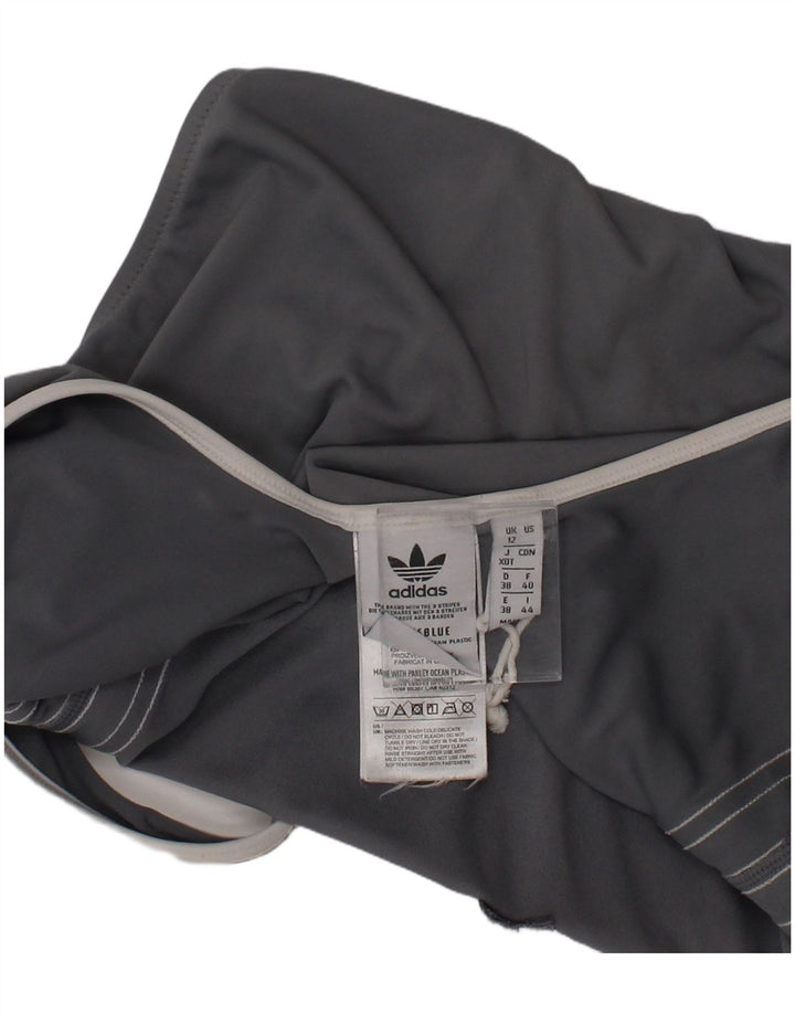 Γυναικεία μαγιό Adidas UK 12 μεσαίου γκρι πολυεστέρα Sports