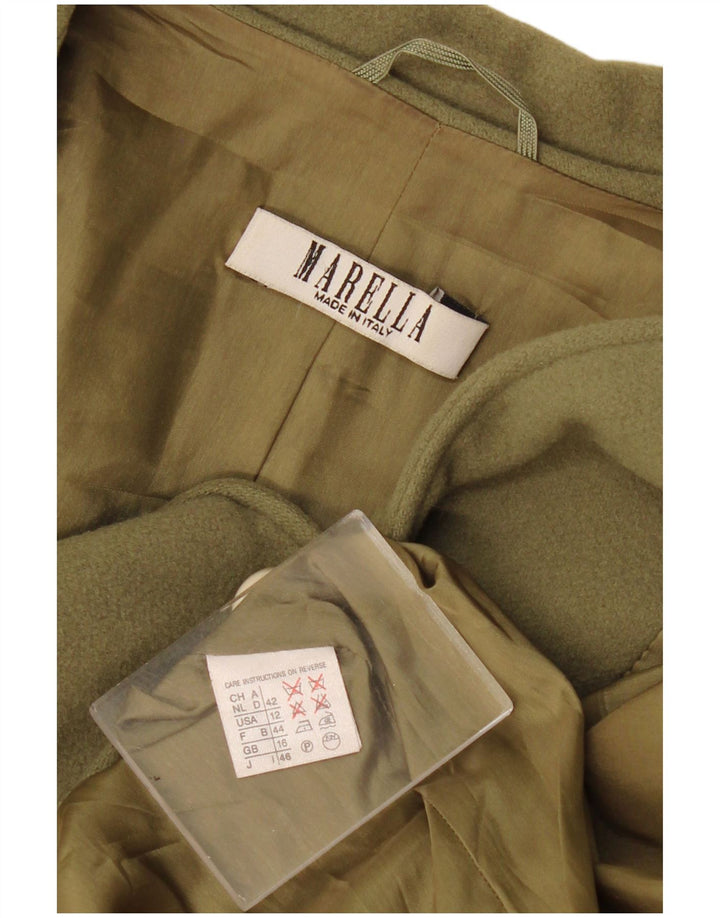 Marella Γυναικείο σακάκι σακάκι 1 κουμπιού UK 16 Large Khaki Cashmere