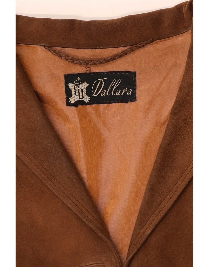 Dallara Γυναικείο Μπουφάν με 3 κουμπιά Suede Blazer UK 14 Medium Brown