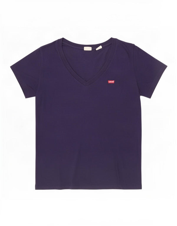 Γυναικείο T-Shirt Levi's Top UK 14 Medium Navy Blue Cotton