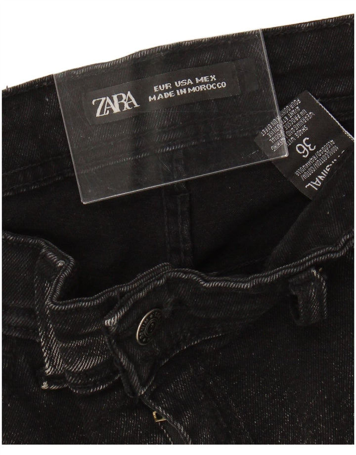Zara Mens Distressed Skinny Jeans W36 L25 Μαύρο βαμβακερό