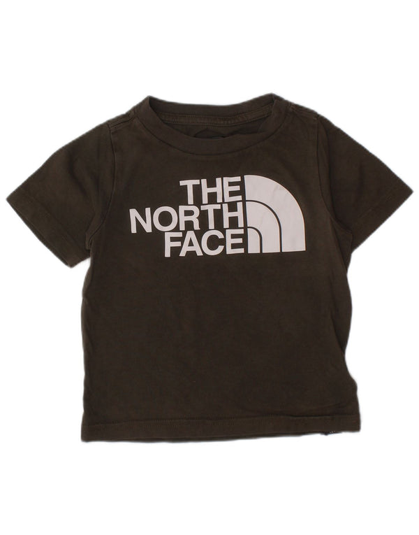 THE NORTH FACE Baby Boys Graphic T-Shirt Top 18-24 Months Khaki Cotton