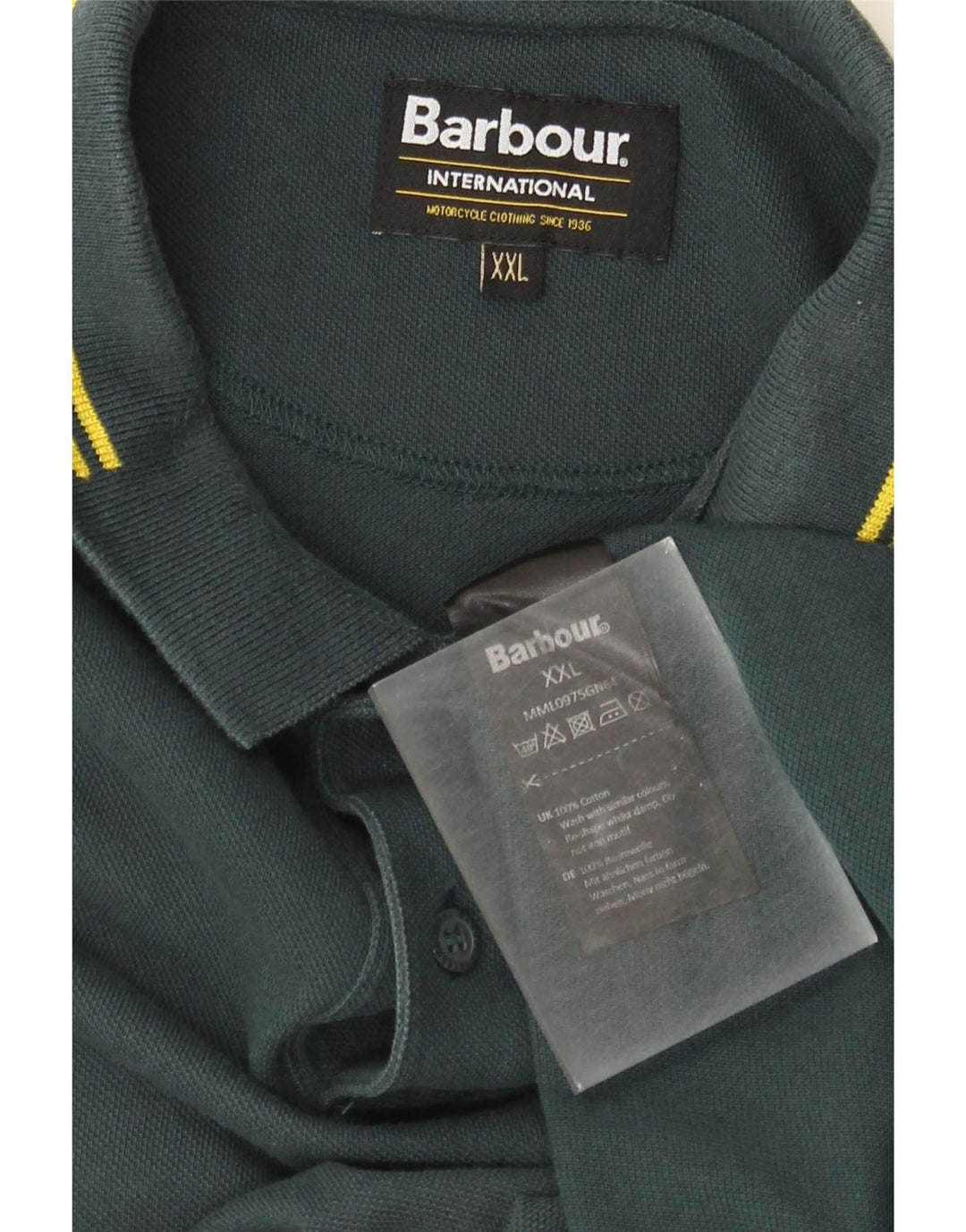 Ανδρικό μπλουζάκι πόλο Barbour 2XL πράσινο βαμβακερό
