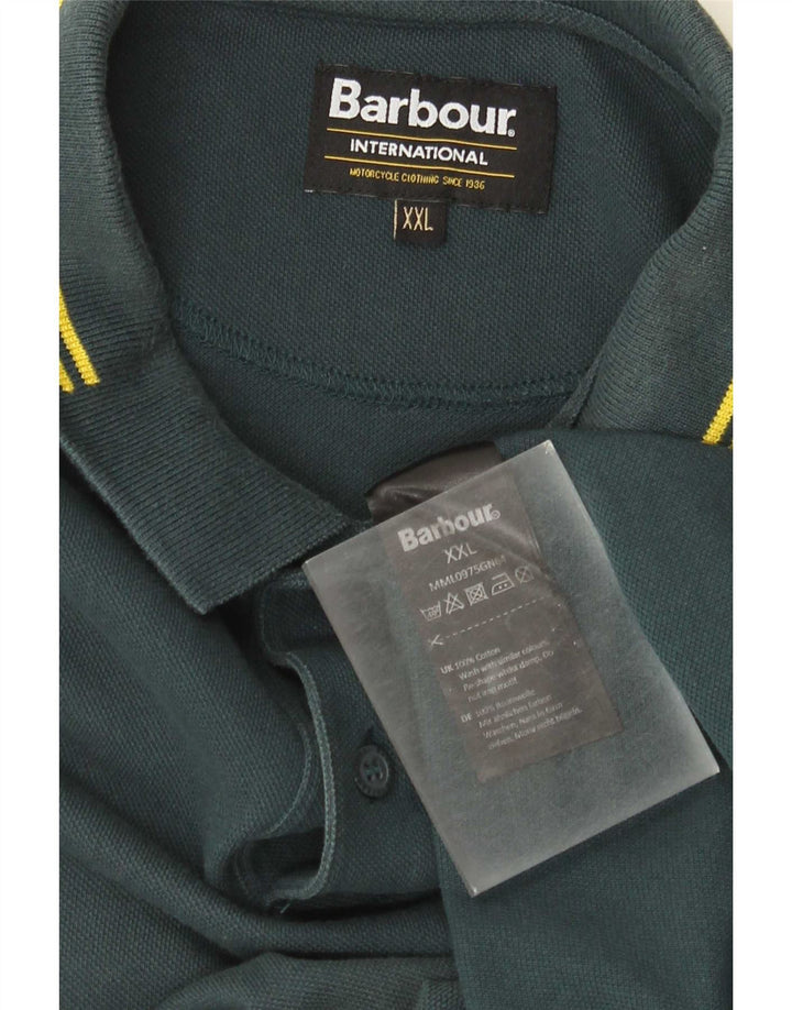 Ανδρικό μπλουζάκι πόλο Barbour 2XL πράσινο βαμβακερό