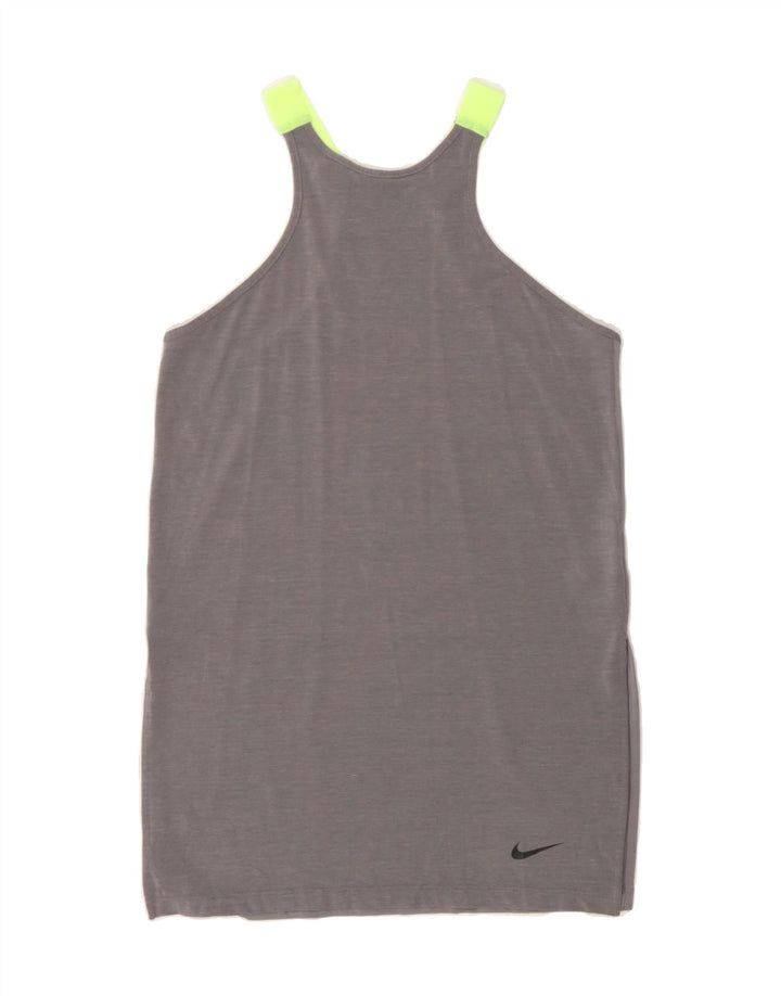 NIKE Womens Dri Fit Vest Top UK 10 Small Grey Polyester Vintage Nike and Second-Hand Nike from Messina Hembry 