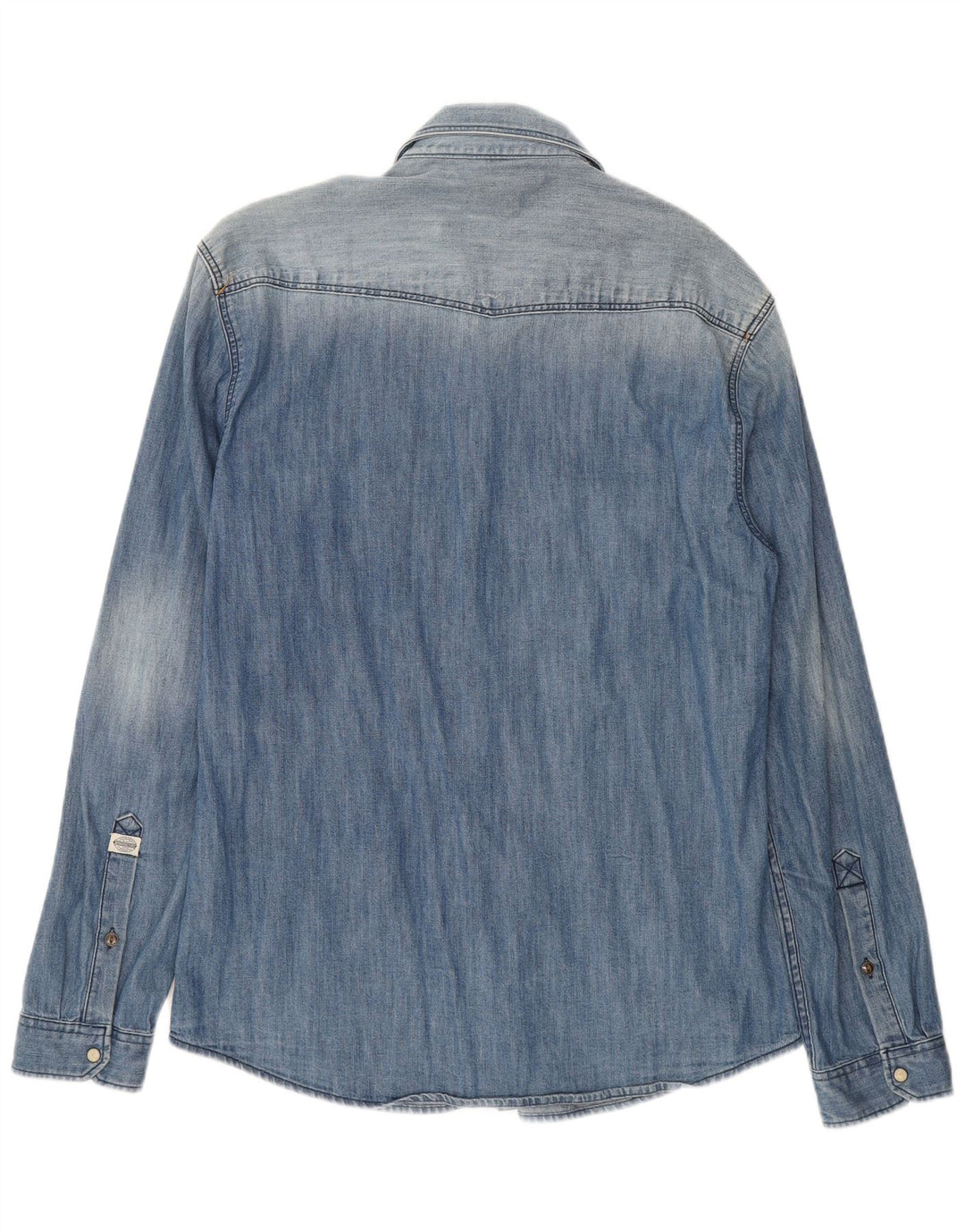 JACK & JONES Mens Denim Shirt Large Blue Cotton