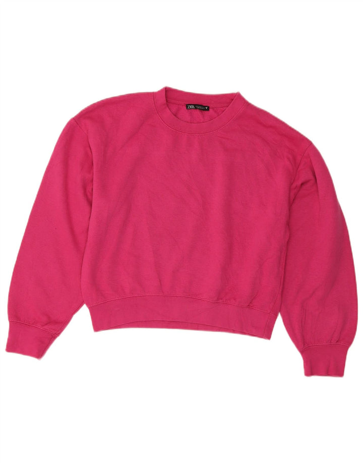Zara Γυναικεία φούτερ Crop Oversized Jumper UK 10 Small Pink