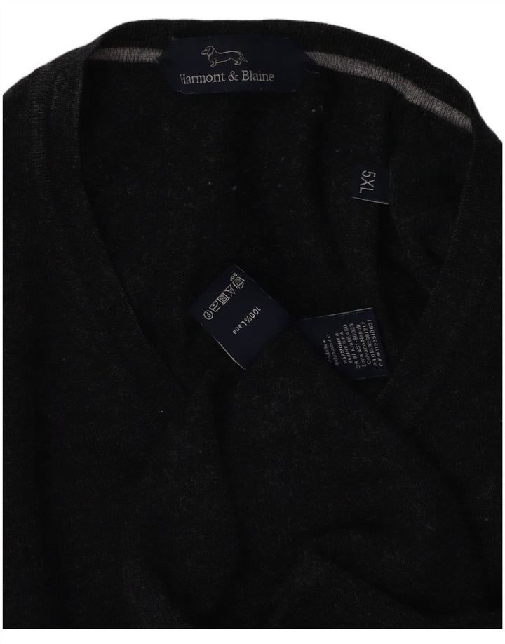 Ανδρικό πουλόβερ Harmont & Blaine με V λαιμόκοψη 5XL γκρι μαλλί