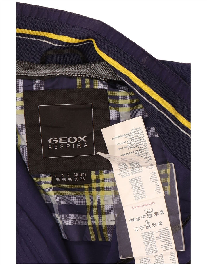 Geox Mens Respira Bomber Jacket UK 36 Small Navy Blue Polyamide