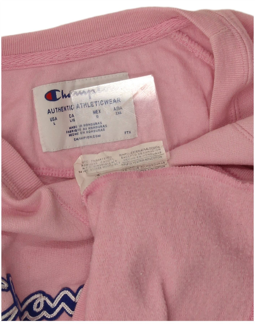 Champion Γυναικεία Γραφική Φούτερ Jumper UK 16 Large Pink Polyester
