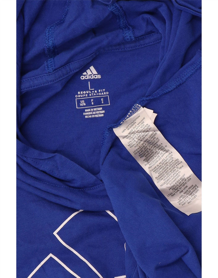 Adidas Boys με κουκούλα γραφικό μακρυμάνικο 14-15 ετών Μεγάλο μπλε σπορ