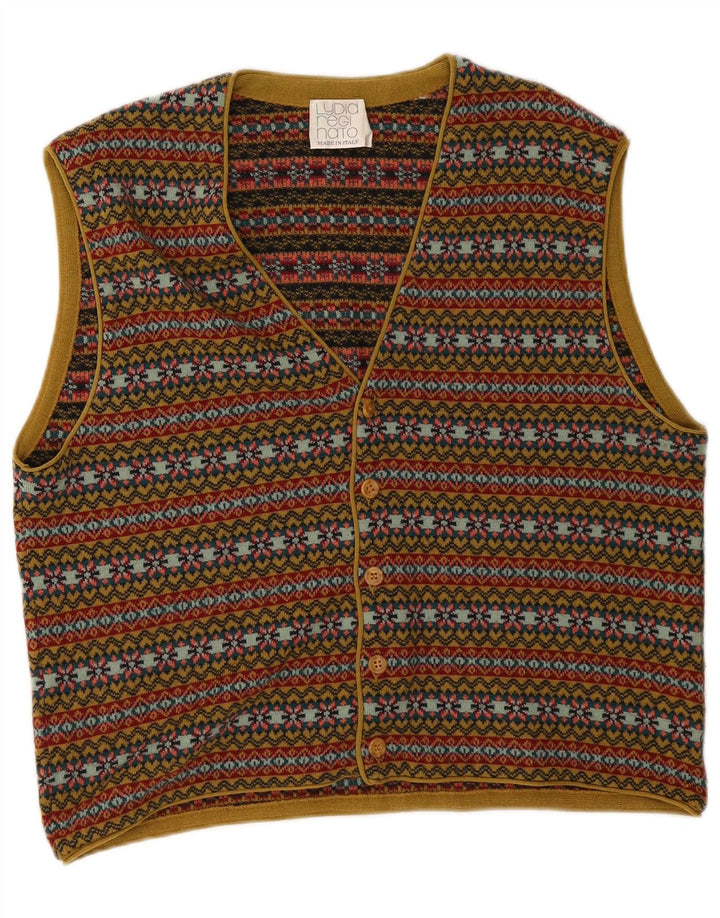 Vintage Ανδρικό Αμάνικο Ζακέτα Μεσαίο Πολύχρωμο Fair Isle