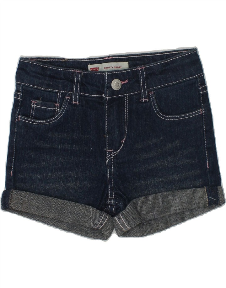 LEVI'S Girls Denim Shorts 4-5 Years W20 Navy Blue Cotton | Vintage Levi's | Thrift | Second-Hand Levi's | Used Clothing | Messina Hembry 