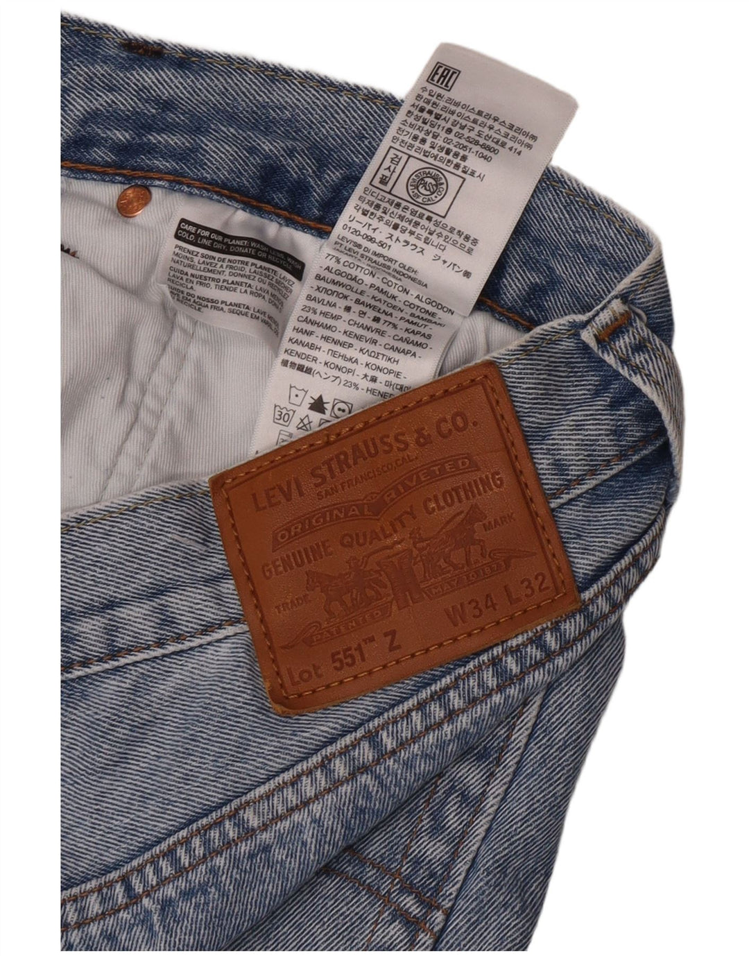 Ανδρικό τζιν Levi's Straight W34 L32 Μπλε βαμβακερό