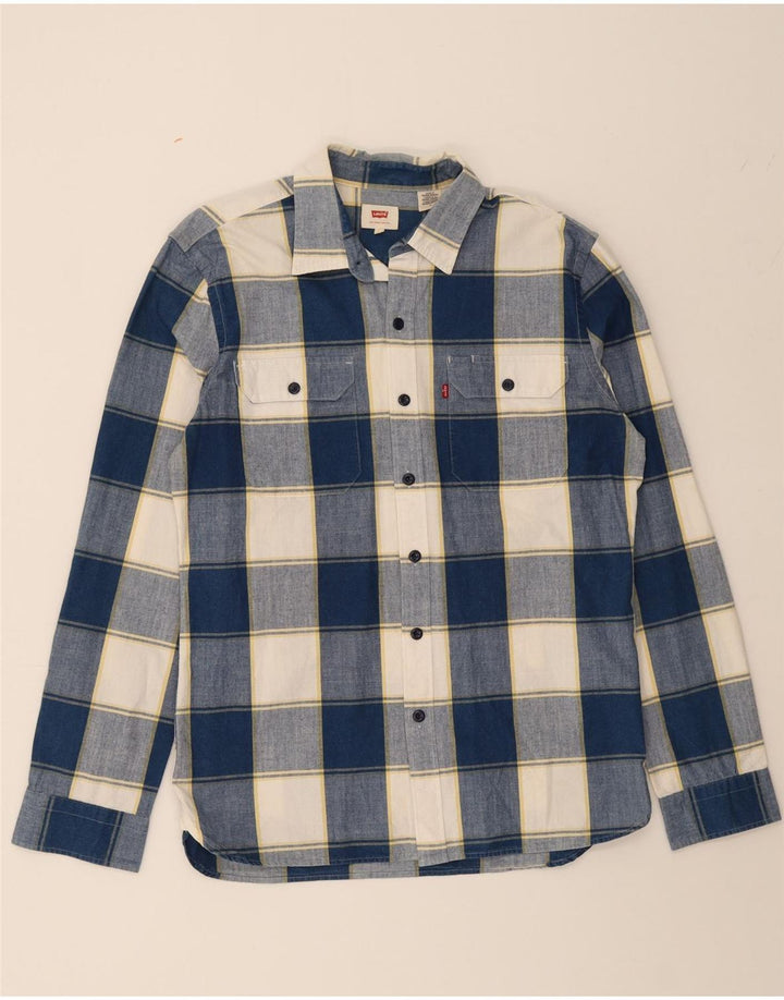 LEVI'S Mens Shirt Medium Blue Check Cotton Vintage Levi's and Second-Hand Levi's from Messina Hembry 