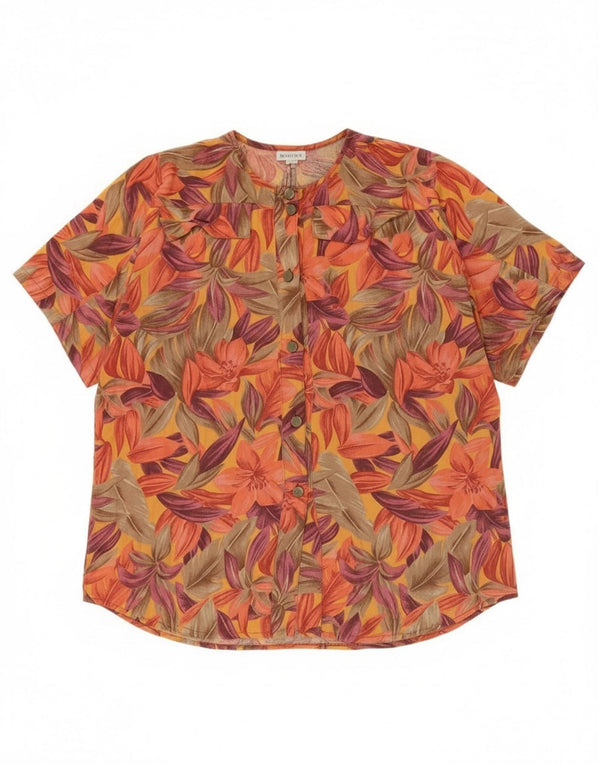 Vintage γυναικείο κοντομάνικο πουκάμισο μπλούζα UK 18 XL Πολύχρωμο Floral