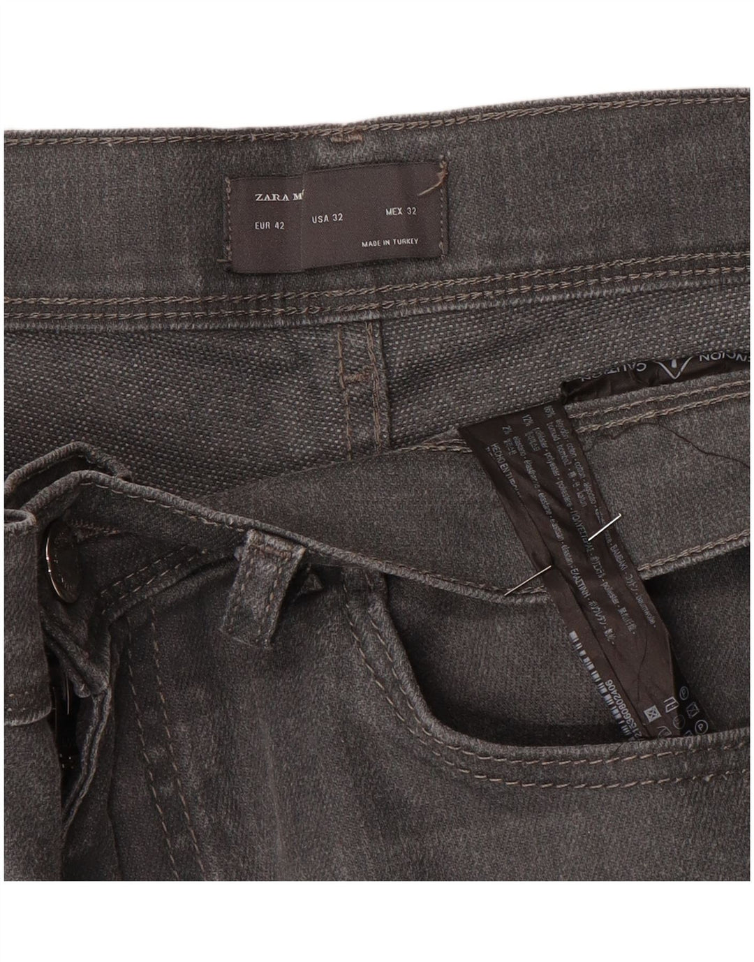 Zara Ανδρικό Slim Jeans EU 42 Large W32 L30 Γκρι βαμβακερό