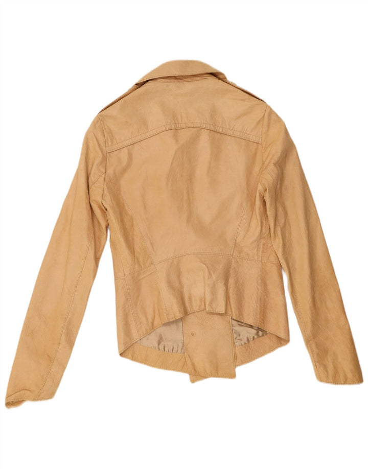 Vintage Γυναικείο Δερμάτινο Μπουφάν IT 42 Medium Beige Leather