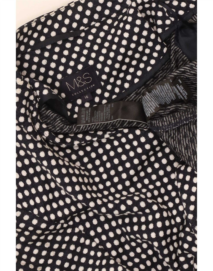 Marks & Spencer Γυναικείο Open Blazer Jacket UK 16 Large Black Spotted