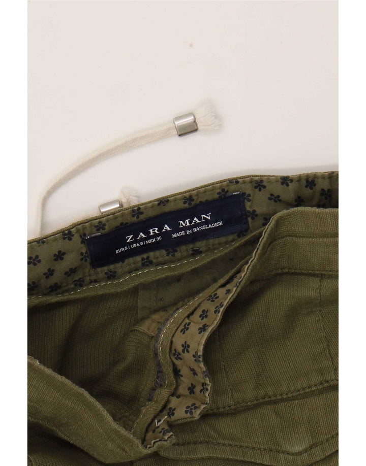 Zara Ανδρικό σορτς Chino Small W30 Πράσινο