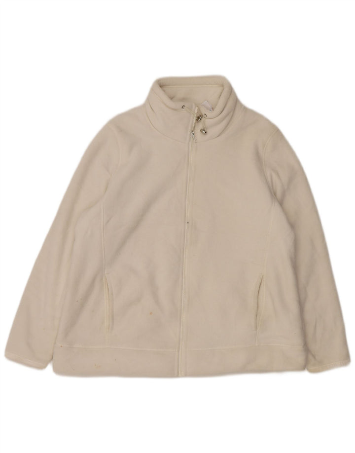 Marks & Spencer Γυναικείο Fleece Jacket UK 20 2XL Λευκό βαμβακερό