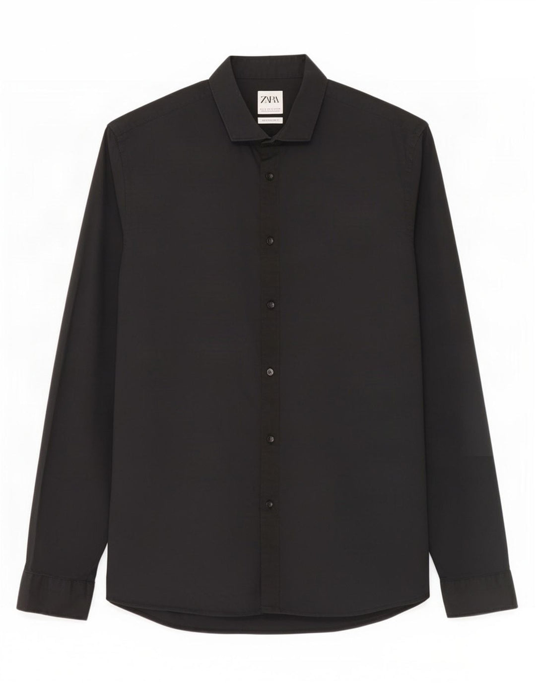 Zara Ανδρικό πουκάμισο Super Slim Fit μεγάλο μαύρο βαμβακερό