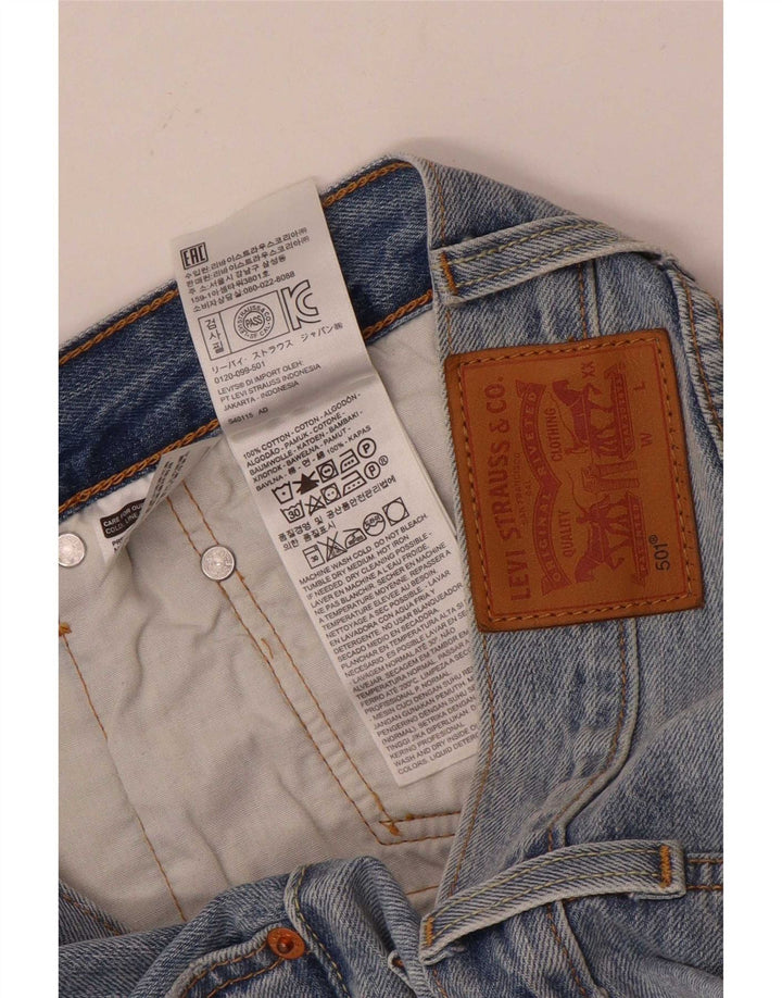 Levi's Womens 501 Distressed τζιν σορτς W31 μεσαίο μπλε βαμβακερό