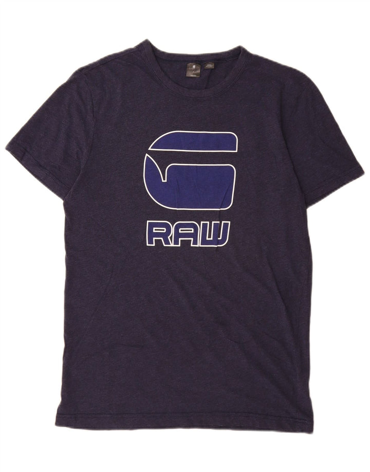 Ανδρικό γραφικό T-Shirt G-Star Top από μεσαίο μπλε ναυτικό βαμβακερό