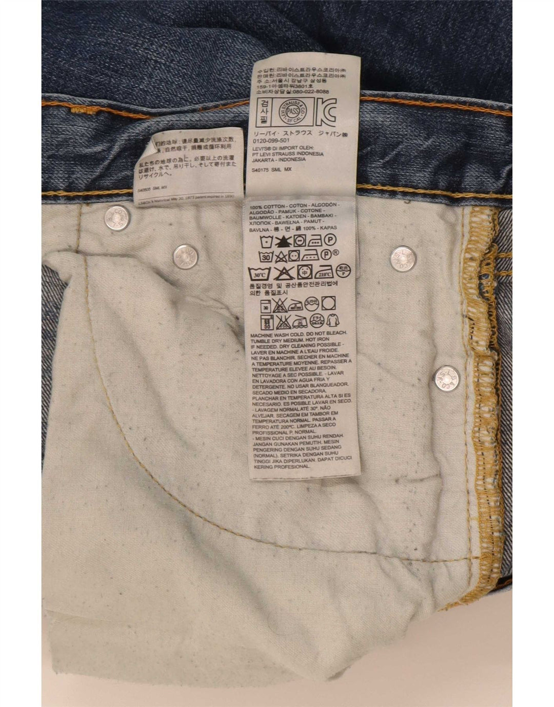 Levi's Mens 514 Straight Jeans W32 L32 Blue Cotton