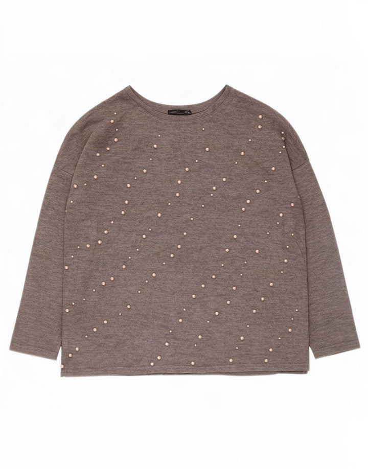 Zara Γυναικείο τοπ μακρυμάνικο UK 14 Medium Grey