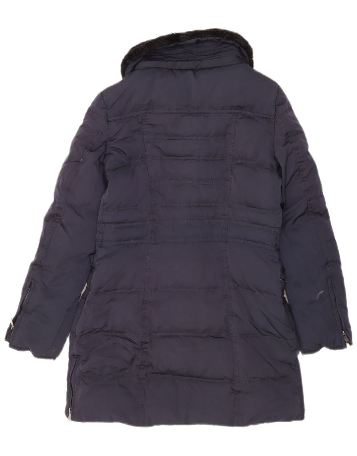 Zara Γυναικείο παλτό UK 6 XS Navy Blue Polyester