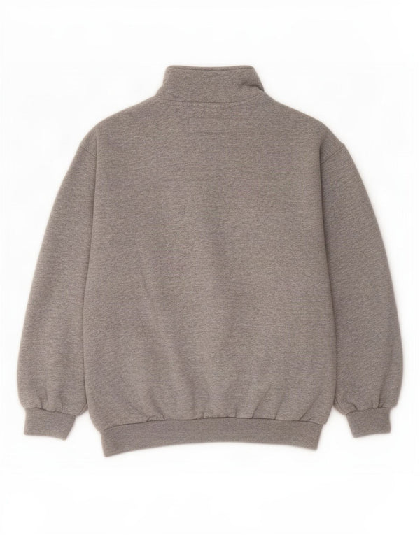 Diadora Mens Graphic Zip Neck Sweatshirt Jumper Small Grey Cotton