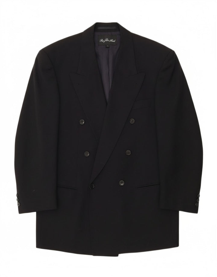 Ανδρικό σακάκι σακάκι με διπλό στήθος Hugo Boss UK 40 μεγάλο μαύρο μαλλί