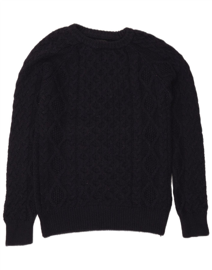 Ανδρικό πουλόβερ Zara Boat Neck Jumper Μεγάλο Μαλλί Navy Blue