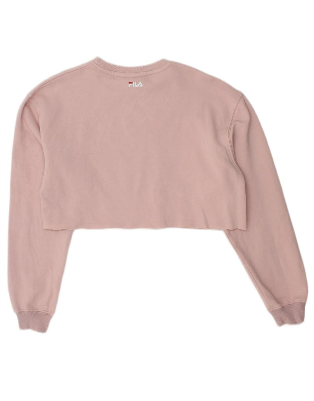 FILA Womens Crop Graphic Sweatshirt Jumper UK 14 Medium Pink