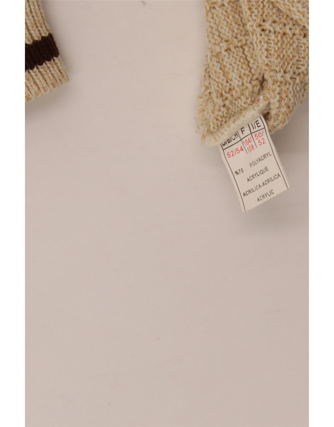 Ανδρικό πουλόβερ VINTAGE Graphic Crew Neck Jumper IT 52 XL Beige Polyacrylic