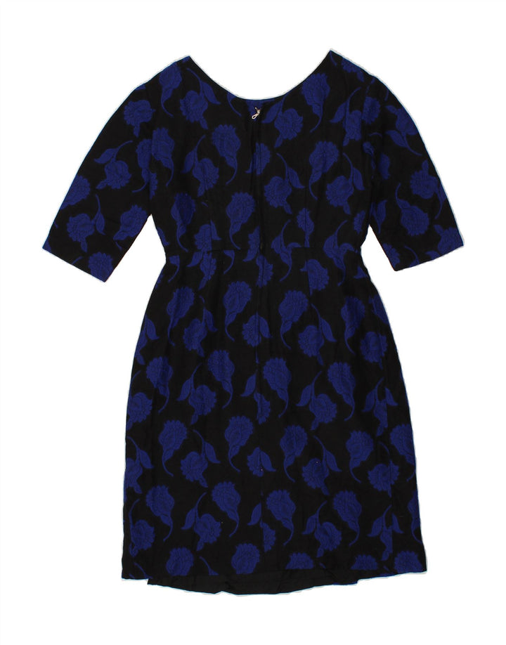VINTAGE Womens A-Line Dress IT 40 Small Black Floral Vintage Vintage and Second-Hand Vintage from Messina Hembry 