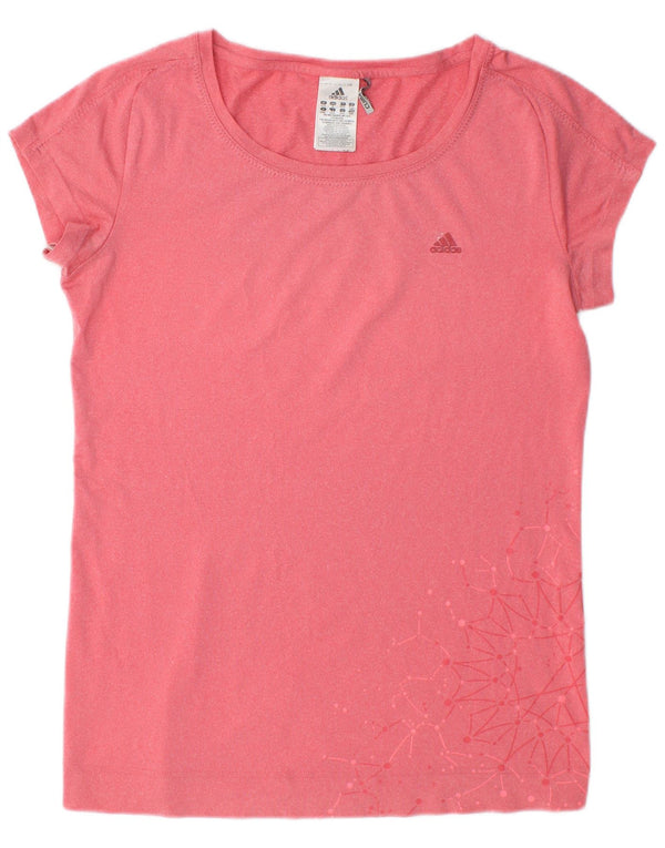 Γυναικείο γραφικό μπλουζάκι Adidas Top UK 12/14 Medium Pink Polyester