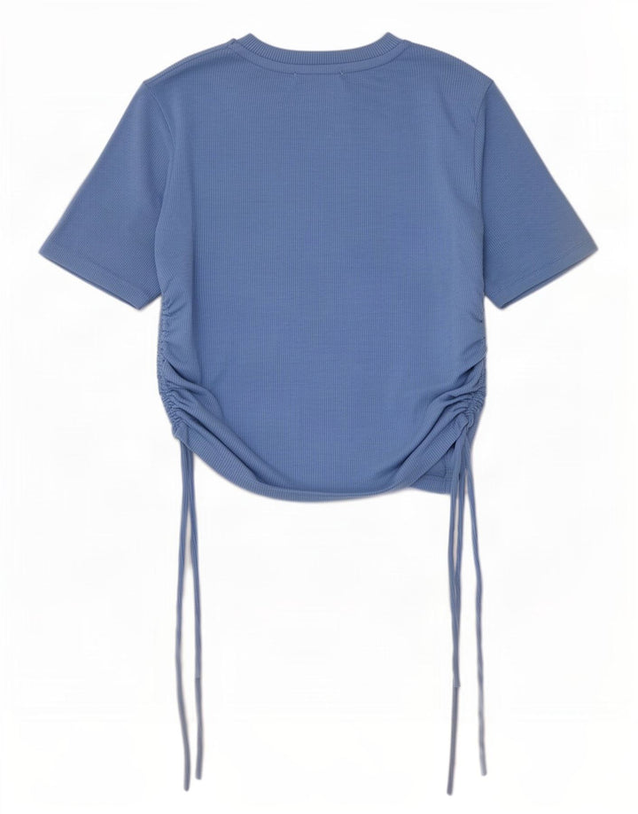 Zara Γυναικεία Μπλούζα Crop Top UK 12 Medium Blue Polyester